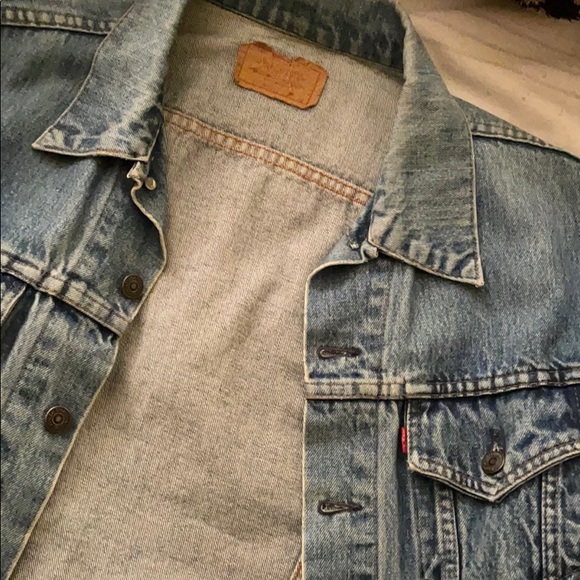 Levis denim jacket with custom plaid detail - Picture 5 of 5